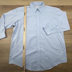 Brooks Brothers 346 Non-Iron Solid Light Blue Dress Shirt Mens Size 17 2/3