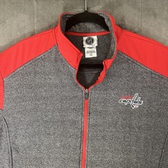 Washington Capitals Gray Jacket Full Zip Pockets Men’s Size Large NHL Hockey