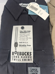 Set of 3 NOS VTG Roebucks Work Shirts L Perma Prest 3M Scotchgard Twill # 9047