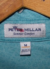 PETER MILLAR SUMMER COMFORT Polyester Spandex Golf Polo Shirt M Turquoise Blue