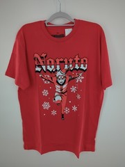 Naruto Mens Christmas Shirt XL Red Snowflakes