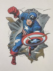 Vintage 2002 Marvel Comics Graphitti Captain Amercia Art Cartoon Movie TV Hanes