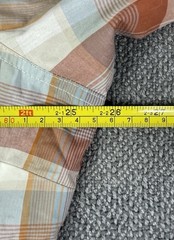 WRANGLER RETRO Mens XXL Burnt Orange Plaid Western Shirt Pearl Snaps 25.5″ Chest