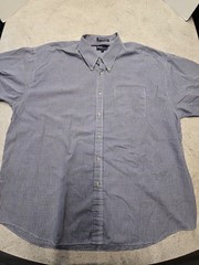Falcon Bay Classics Men’s Blue Checkered Short Sleeve Dress Shirt Size XL