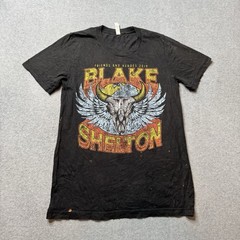 Blake Shelton Friends & Heroes 2019 Tour T Shirt Mens Small Black Western Tee