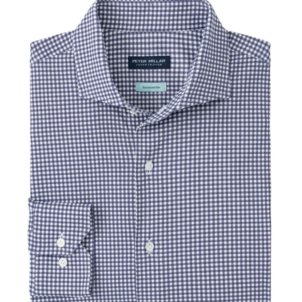 Peter Millar Crown Crafted Excursionist Flex Gingham Sport Shirt Men’s Medium