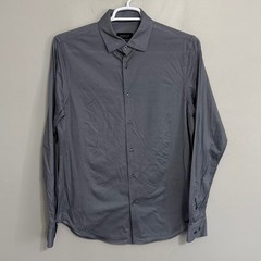 Bugatchi Mens Medium Graphite OoohCotton Tech 8 Way Stretch Button Up Shirt