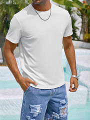 Manfinity Basics Men Solid Tee fitted T-shirt Summer shirt