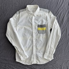 Whiteline by Uniform Experiment Oxford Shirt w/ Yellow Black Stripe Jersey Back