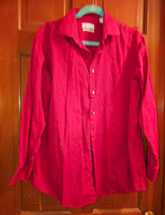 Calvin Klein Men’s 15.5 Red Solid Cotton Easy Care Regular Fit Dress Shirt 32/33