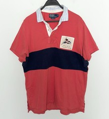 Vintage Y2K POLO RALPH LAUREN Mens XL Yacht Club RLPC Shirt Red & Blue Nautical