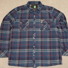 Hippy Tree Surf & Stone Snap Button Flannel Mens 2XL Nomad Division Blue Plaid