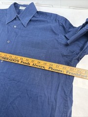 VTG Giorgio Armani Le Collezioni Dark Blue Button Up Shirt Made In Italy READ