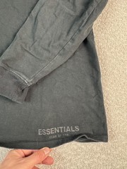 Fear Of God Essentials Shirt Mens Small Black Long Sleeve Logo Tee Streetwear