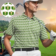 St. Patrick’s Day Leprechaun Pattern Polo, Irish Golf Gift Men