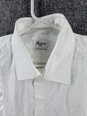 Stenstroms Formal Hidden Buttons Pleats Twofold Super Slimline French Cuff 42