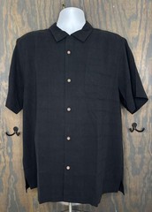 Tommy Bahama Mens Large Black Vegas State of Mind Silk Embroidered Graphic Shirt