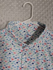 Rhoback Polo Shirt Men’s 2XL Dinosaurs AOP Golf Performance Stretch EUC