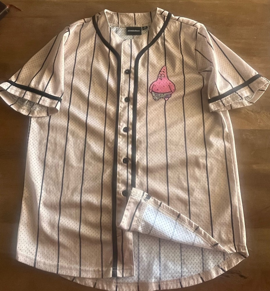 Nickelodeon Spongebob Patrick Star Baseball Jersey Adult Medium button up