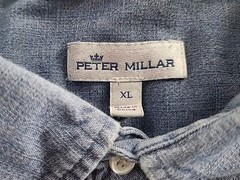 Peter Millar Chambray Blue Button Down XL – 98% Cotton 2% Spandex