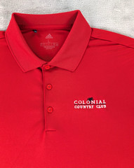 Colonial Country Club Ft Myers Polo Shirt Adidas Golf Red Short Sleeve Men Large