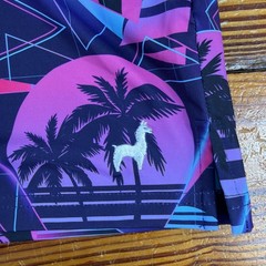 Lofty Llama Miami Slice Performance Polo Shirt Men’s 2XL Retro Vaporwave Golf
