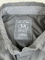 MO7 Gray Solid Short Sleeve Button-Up Shirt Men’s L Utility Military Streetwear