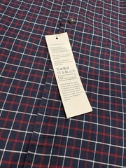Tommy Hillfiger Men’s Medium Button Down Shirt Navy Red plaid Stretch Cotton