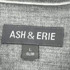 Ash & Erie Shirt Mens Large Gray Slim Fit Long Sleeve Double Faced Button Up