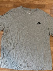 Nike The Nike Tee Gray Solid Logo Crew Neck Short Sleeve Men’s T-Shirt 2XL