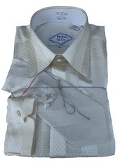 Moda Seta Three Piece Steven L Silk Dress Shirt comes with Tie, Hankey and Shirt