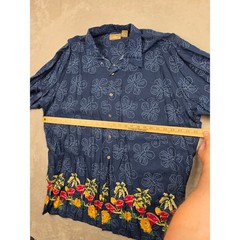 Natural Issue Button Up Shirt Mens 2XLT Blue Floral Tropical Hawaiian Rayon