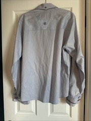 Blue English Laundry Christopher Wicks Embroidered Button Shirt French cuff XL