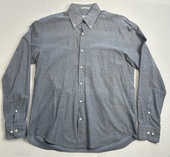 Gant Rugger Selvedge Madras Lightweight Blue Cotton Button Down Shirt Men Medium