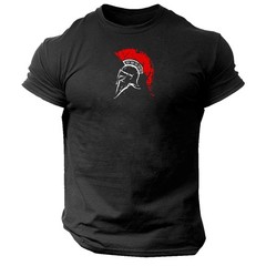 Spartan Helmet T Shirt Gym Clothing Bodybuilding Training Workout HOT ITEM