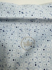 NWT Peter Millar CASA NOVA Performance Golf Polo Shirt White Blue LARGE $115