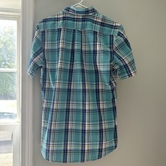 Izod Saltwater Button Up Shirt Men’s Seaport Poplin Short Sleeve Blue NEW Small