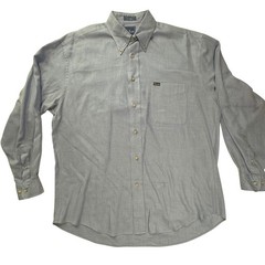 Faconnable Mens Blue Cotton Button Down Shirt Long Sleeve Size L RN 58665