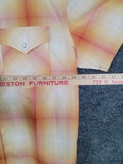 Pendleton Frontier Western Shirt Medium Short Sleeve Pearl Snap Plaid Orange NEW