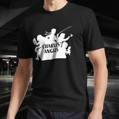 Charles’ Angels 70s logo – White Active T-Shirt Funny Size Mode American T-shirt