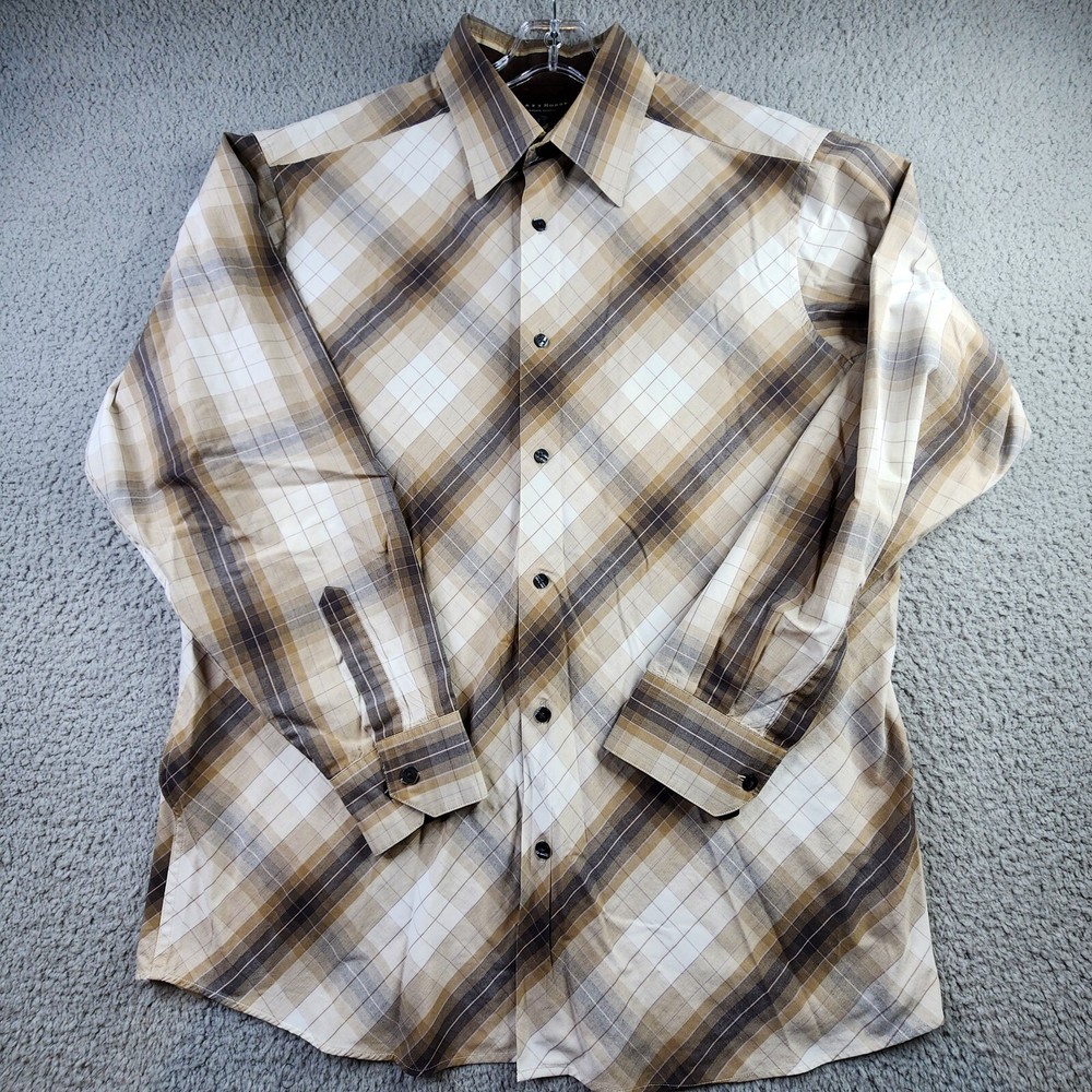 Crazy Horse Clairborne Men’s Button Up Shirt XL Brown Style MHRU 1367 Western