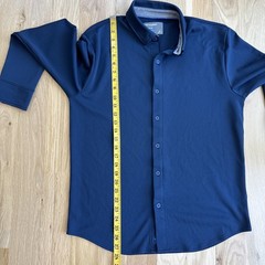Twillory Athleisure Performance Button Down Polo Shirt Long Sleeve Men’s L Navy