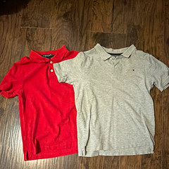 Men’s 2-Pack Polo Shirts Size M Regular Short Sleeve Collared Logo Red Gray
