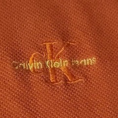 🔥 Calvin Klein 1/4 Zip Pullover Orange Shirt Mens Size Large 29×24