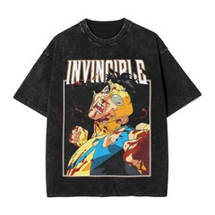 Invincible Mark Grayson Comic Graphic Tee, Vintage Acid Wash Unisex T-Shirt, Ani