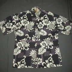 Kane Malia Black Brown Cream Pineapple Hawaiian Shirt Made Hawaii Men’s L H-c4