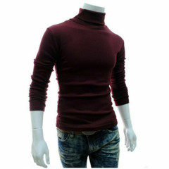 Men ​Pullover Sweater Roll Neck Comfy Jumper Tops Autumn Slim Shirt Outwear