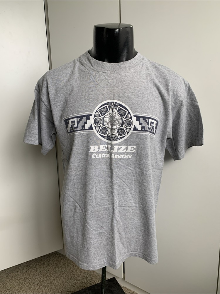 Men’s size Large gray Belize Central America crew neck 100% cotton T-shirt