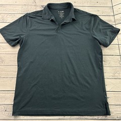 01. Algo Performance Short Sleeve Button Front Polo Shirt Men’s Large Blue