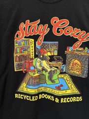 Tshirt Books Reading Bear Cute! Medium Comfort Colors “Recycled Books & Records”